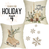 Set of 2 Holiday Throw Pillow Covers (*No Inserts) Polyester Canvas Feel 18X18