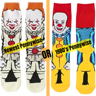 Pennywise from "it" (2 Options) Officially Licensed Mid-Calf Crew Pair of Socks 6 - 10