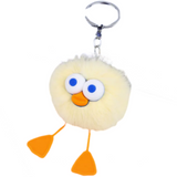 FREAKING ADORABLE POM POM WITH EYES & LEGS CHARACTER KEYCHAINS