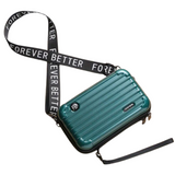 Hardshell Light Weight Suitcase Design, Striped Pattern, Double Zippered Crossbody/Shoulder Bag