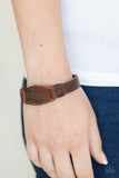"Plainly Pioneer" Men's Brown LEATHER ID Style Snap Bracelet