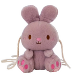Adorable Fluffy & Soft Embroidered Bunny Rabbit Crossbody Bag with Rope Strap in Purple