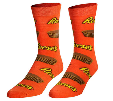 REESE'S PEANUT BUTTER CUPS Officially Licensed Crew Length Unisex Pair of Socks 9-10