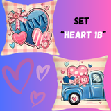 18X18 Sets of 2 Valentine's Day Throw Pillow Covers (*No Inserts) Canvas Feel 1A or 1B