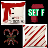 Holiday Christmas Pillow Covers (*No Inserts) Linen Blend 18X18 Soft & Canvas Types Set of 2