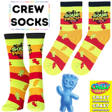 SOUR BATCH KIDS Candy Officially Licensed Crew Length Unisex 1 Pair of Socks Sizes 9-10
