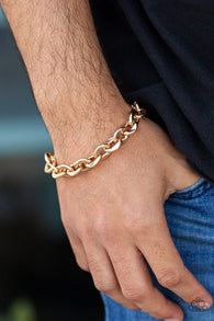 "Step it up" Men's Gold Metal Chunky Link Clasp Bracelet