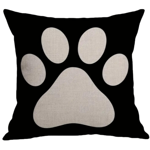 1pc Dog Paw Throw Pillow Cover (*No Insert) Linen Blend (Canvas) 18X18