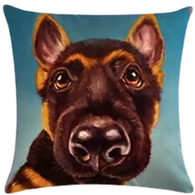 German Shepard 1pc Throw Pillow Covers (*No Inserts) in a Linen Blend (Canvas) 18X18