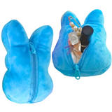 A Soft and Velvety Plush EASTER ICON PEEPS Stuffed Animal Rabbit Zippered BLUE Coin Purse