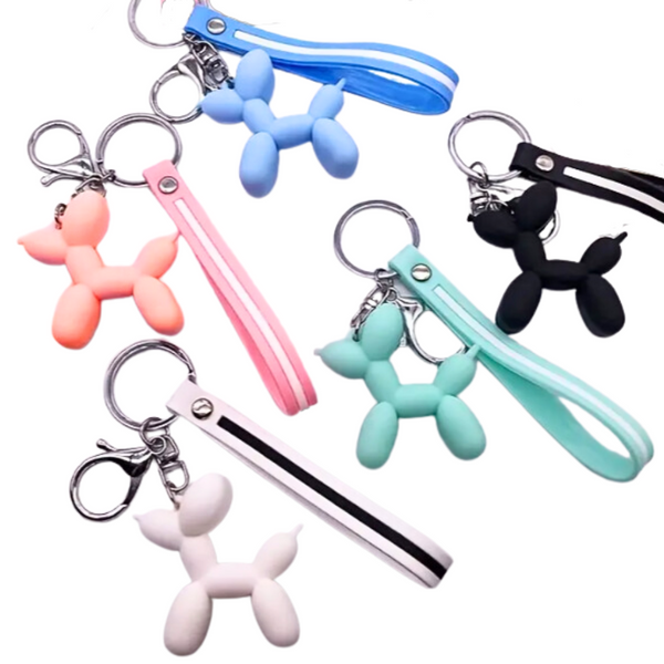 FAMOUS BALLOON DOG ART SCULPTURE KEYCHAINS WITH STRAP