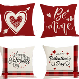 18X18 Sets of 2 Valentine's Day Throw Pillow Covers (*No Inserts) Canvas Feel Set Heart 11A or 11B