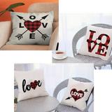18X18 Sets of 2 Valentine's Day Throw Pillow Covers (*No Inserts) Canvas Feel Set Heart 13A or 13B