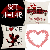 18X18 Sets of 2 Valentine's Day Throw Pillow Covers (*No Inserts) Canvas Feel Set Heart 4A or 4B