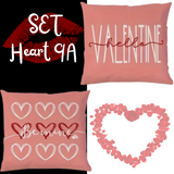 18X18 Sets of 2 Valentine's Day Throw Pillows Covers (*No Inserts) Canvas Feel Set Heart 9A or 9B