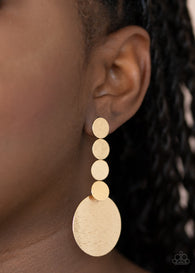 "Idolized Illumination" Gold Textured Multi Circle Post Earrings