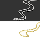 Set of 2 Italian 18k /Silver & Sterling Silver Twisted Curb Link Necklace Chains (18 in.)