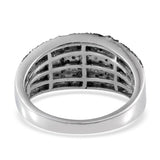 Platinum over Sterling Silver 1ct. BLACK DIAMOND Pave Ring