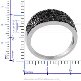 Platinum over Sterling Silver 1ct. BLACK DIAMOND Pave Ring