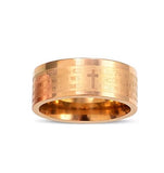 ION Plated Y Gold Stainless Steel "The Lord's Prayer" Thin Band Ring size 10.5