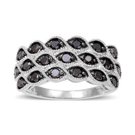 Sterling Silver 1Ct. BLACK DIAMOND Ring (Size 6.25 Only)