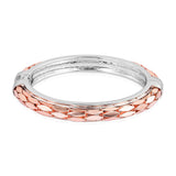 ION Plated Rose Gold & Stainless Steel Bangle Bracelet (7.00 in)