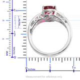 Rhodium over Sterling Silver Both Lab Grown RUBY and White SAPPHIRE Ring