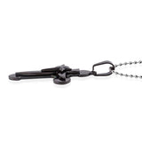 Oversized ION Plated Black Stainless Steel Cross Pendant with Ball Chain (30 in)