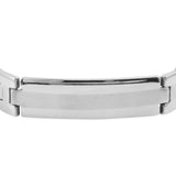 Men's Stainless Steel Link ID Bracelet with Simulated CZ Diamonds ( 8.25 inches )