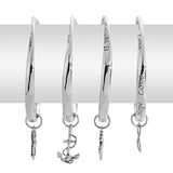 Silvertone & Stainless Steel Set of 4 Inspirational Bangle Bracelets (7.50 in)