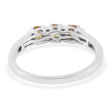 Platinum over Sterling Silver YELLOW SAPPHIRE Trilogy Ring