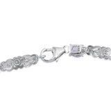 Platinum over Sterling Silver 3.5cts. Tanzanite Bracelet With Design (7.50 in)