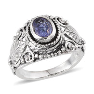 Sterling Silver Rough Cut TANZANITE Ring (Hand Made in Bali)