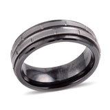 Men's Tungsten and Black Ceramic Band Ring with Comfort Fit Unisex