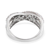 Platinum over Sterling Silver White Zircon Band Ring (Size 6 Only)