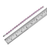Silvertone Simulated CZ Pink & White Diamond Hearts Bracelet (7.50")