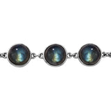 Stainless Steel Link Malagasy Labradorite Toggle Bracelet (6.50 - 7.50 in)