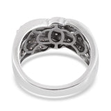 Platinum Sterling Silver COLOR CHANGE GARNET & WHITE ZIRCON Ring (Size 6)