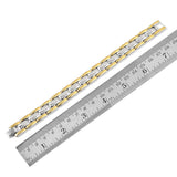Men's Silvertone & Goldtone MAGNETIC Link Bracelet (7.50") Unisex