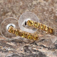 14K Yellow Gold over Sterling Silver Marialite J-Hoop Earrings