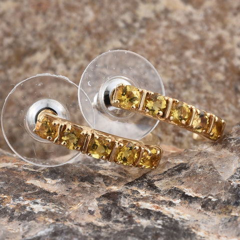 14K Yellow Gold over Sterling Silver Marialite J-Hoop Earrings