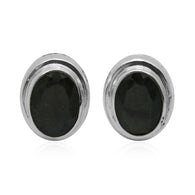 Sterling Silver Handmade Natural Silver SAPPHIRE Stud Earrings From Bali