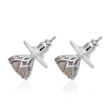 Platinum over Sterling Silver Aurelia Rutilated Quartz Stud Earrings