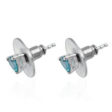 Platinum over Sterling Silver Trillion Madagascar Apatite Stud Earrings (.900ct)