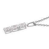 Sterling Silver White Topaz Ring and Pendant Set with Chain