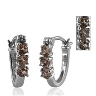 Platinum Sterling Silver COLOR CHANGE Turkizite Hoop Earrings (1.15cts)