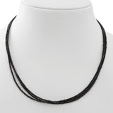Sterling Silver 50 Cts. Thai BLACK SPINEL Sparkle Bead Triple Strand Necklace (18 in)