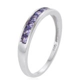 Sterling Silver Channel Set TANZANITE Stackable Band Ring (.640 cts)