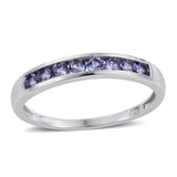 Sterling Silver Channel Set TANZANITE Stackable Band Ring (.640 cts)