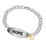 Stainless Steel HOPE Link Bracelet with ION Plated YG Accent
